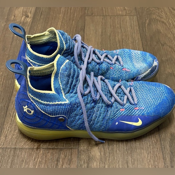 Nike Zoom KD 11 Paranoid Blue/Yellow Men’s Size 14 - Picture 2 of 9